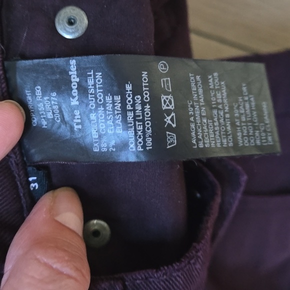 NWOT The Kooples Slim Jeans in Burgundy  Sz 31 - Picture 5 of 10